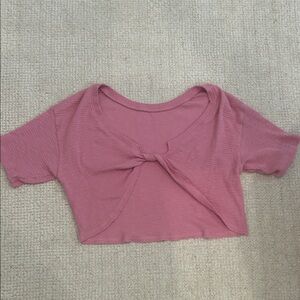 Women's Pink Knotted Crop Top